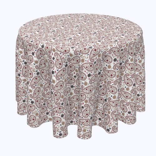 Round Tablecloth, 100% Polyester, 108" Round, Paisley & Flowers Perspective: front
