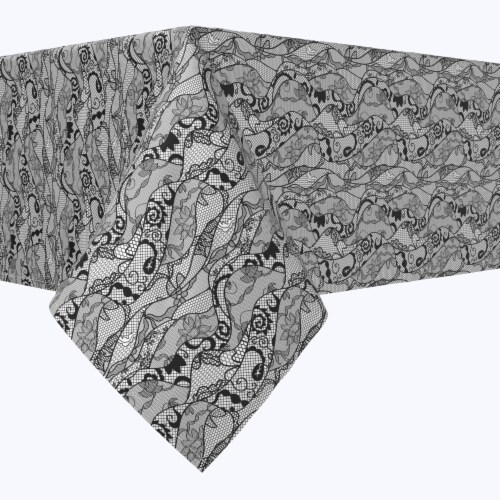 Square Tablecloth, 100% Polyester, 90x90", Paisley Lace Curve, 1 ...