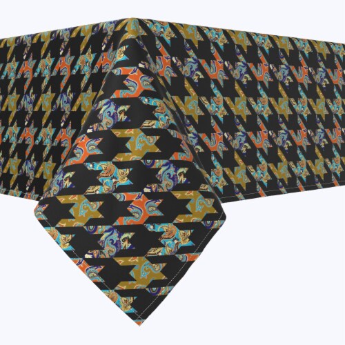 Square Tablecloth, 100% Polyester, 84x84", Paisley Patchwork Perspective: front