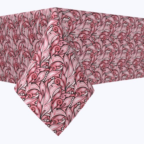 Square Tablecloth, 100% Polyester, 54x54 , Pink Floral Motifs, 54 x 54 ...
