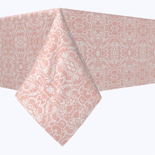 Square Tablecloth, 100% Polyester, 90x90", Pink Lace Damask, 1 Product ...