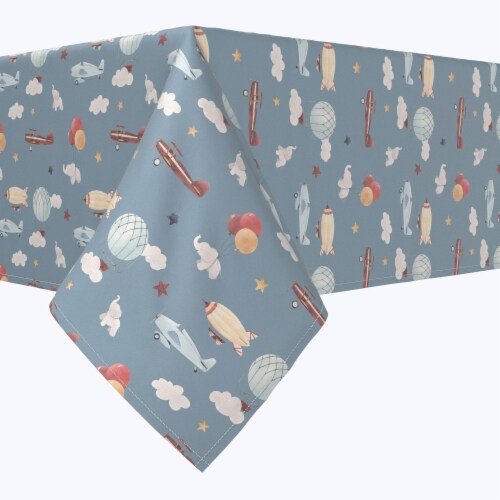 Square Tablecloth, 100% Polyester, 54x54 , Up in the Air With Elephants ...