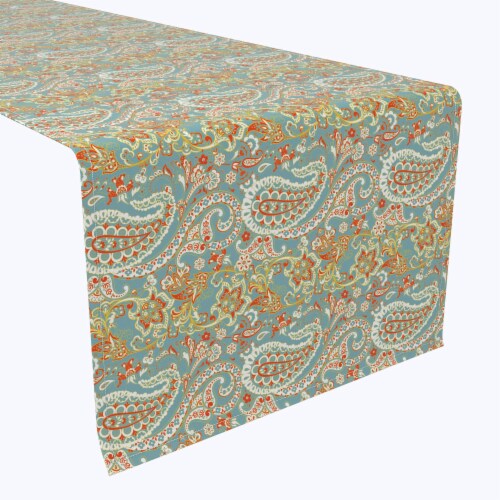 Table Runner, 100% Polyester, 12x72 , Vintage Paisley Damask Perspective: front