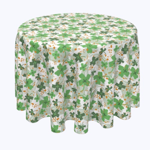 Clover Heart Round Tablecloth Geometric Cotton Sateen Circle Tablecloth by Spoonflower Bold Love Clover by kathrinwoo