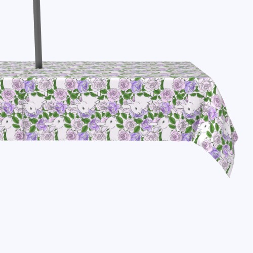Water Repellent, Outdoor, 100% Polyester, 60x120", Grandma Bunny Floral Perspective: front