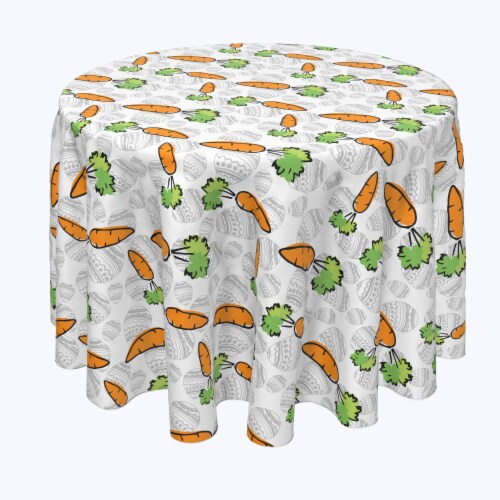 Round Tablecloth, 100% Polyester, 108" Round, What Up Doc Carrots Perspective: front