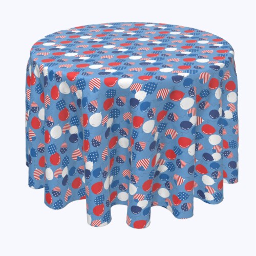 Round Tablecloth, 100% Polyester, 114" Round, Up and Away America Party Perspective: front