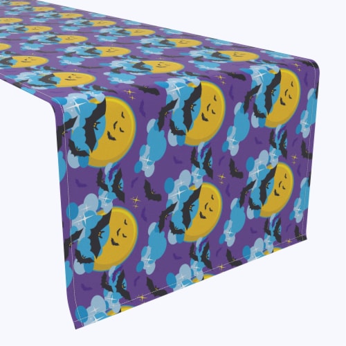 Table Runner, 100% Polyester, 14x108 , BatMoon Night Perspective: front