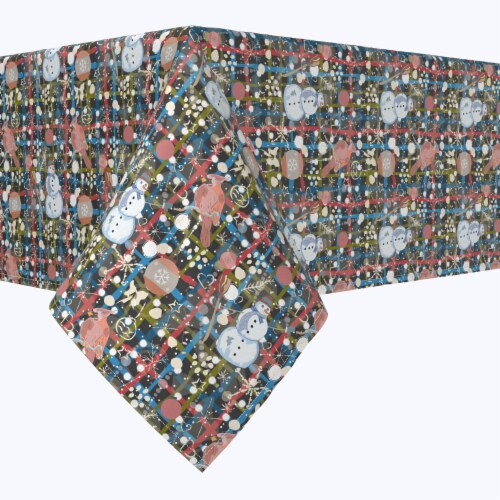 Square Tablecloth, 100% Polyester, 84x84", Christmas Weave Love Perspective: front
