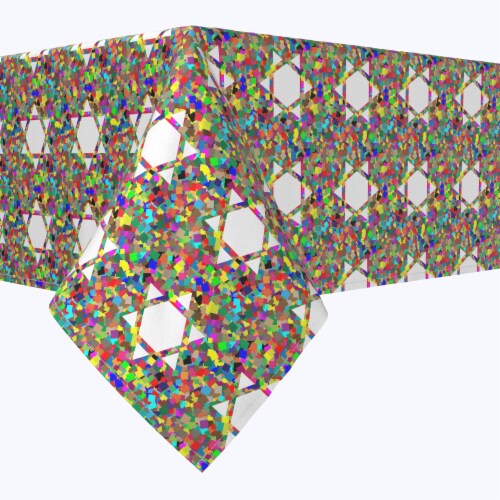 Square Tablecloth, 100% Polyester, 90x90", Colorful Hexagonal Icon, 1 ...