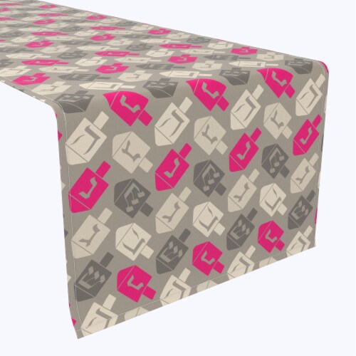 Table Runner, 100% Polyester, 12x72", Dreidel Wrapping Wallpaper Perspective: front