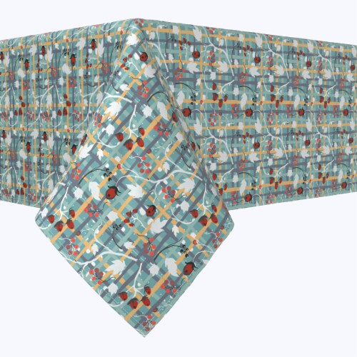 Rectangular Tablecloth, 100% Polyester, 60x84", Green Beautiful Berry Weave Perspective: front