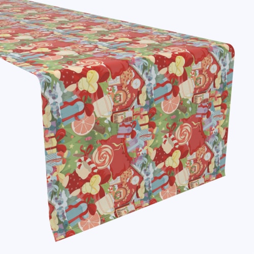 Table Runner, 100% Polyester, 14x108", Merry Christmas Wonderland Perspective: front