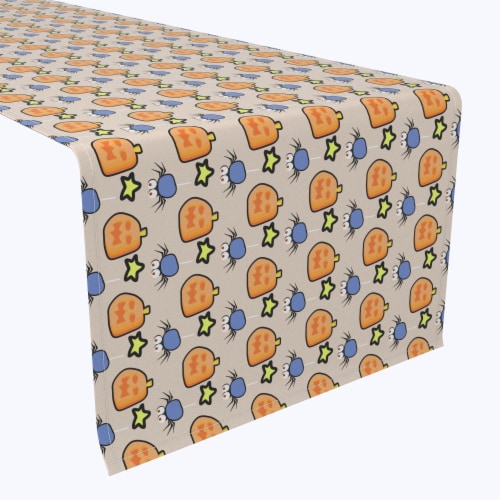 Table Runner, 100% Polyester, 12x72 , Pacman Halloween Perspective: front