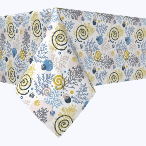 Rectangular Tablecloth, 100% Polyester, 60x84", Winter Swirls and Twirls Perspective: front
