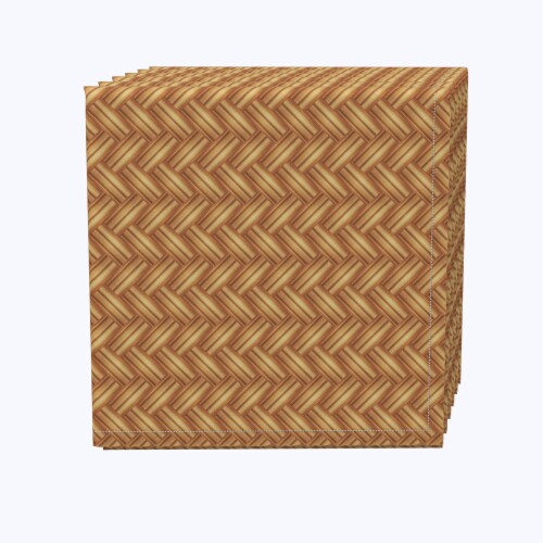 Napkin Set, 100% Polyester, Set of 4, 18x18 , Criss Cross Bark Wicker Perspective: front