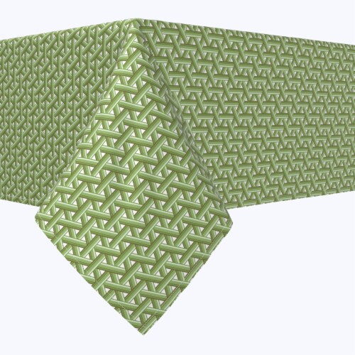 Square Tablecloth, 100% Polyester, 90x90", Intertwined Green Wicker, 1 ...