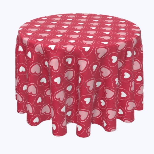 Round Tablecloth, 100% Polyester, 60" Round, Hearts in Stitches Perspective: front