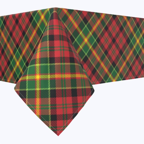 Rectangular Tablecloth, 100% Polyester, 60x104", Christmas Plaid Perspective: front