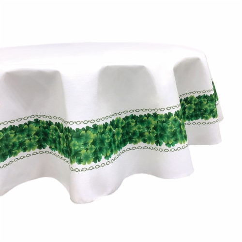 Round Tablecloth, 100% Polyester, 60" Round, Clover Arches Garland Perspective: front