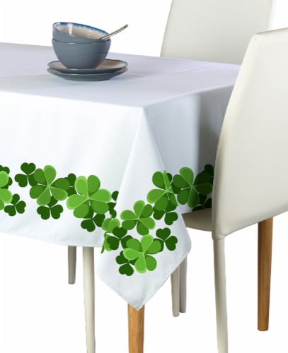 Rectangular Tablecloth, 100% Polyester, 60x120", Clover Garland Perspective: front