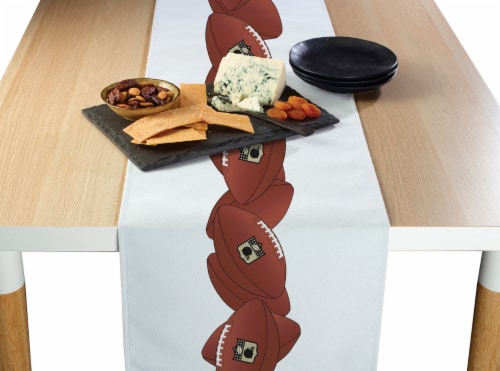 Table Runner, 100% Polyester, 14x108 , Football Garland Perspective: front