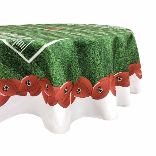 Round Tablecloth, 100% Polyester, 60" Round, Football Garland Perspective: front