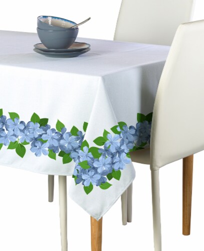 Rectangular Tablecloth, 100% Polyester, 60x120", Forget Me Not Garland Perspective: front