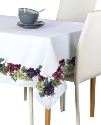 Rectangular Tablecloth, 100% Polyester, 60x104", Grape Vine Garland Perspective: front