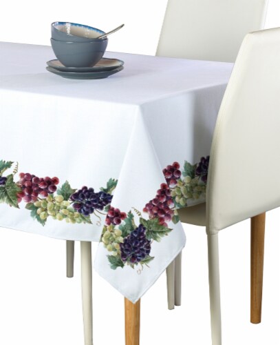 Rectangular Tablecloth, 100% Polyester, 60x120", Grape Vine Garland Perspective: front