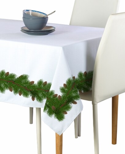 Square Tablecloth, 100% Polyester, 54x54 , Pine and Cone Garland, 54 x 54 - Kroger