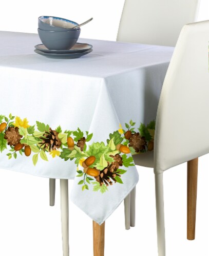 Rectangular Tablecloth, 100% Polyester, 60x120 , Pinecones Leaves ...