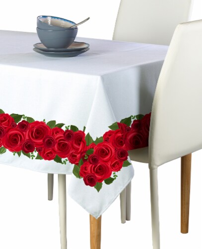 Square Tablecloth, 100% Polyester, 54x54 , Rose Garland, 54 x 54 - Kroger