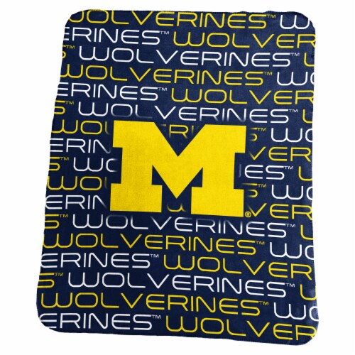 Michigan Wolverines Fleece Throw Blanket Perspective: front