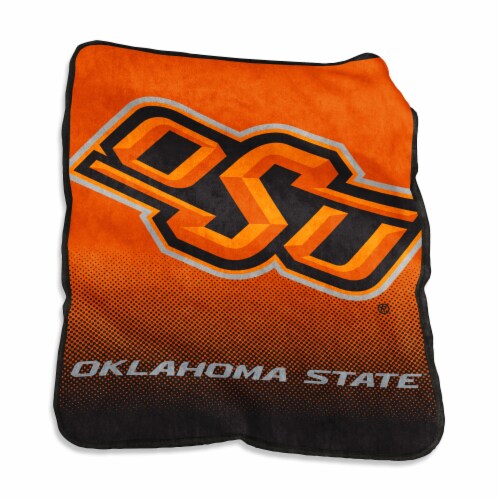Oklahoma State University Raschel Throw Blanket Perspective: front