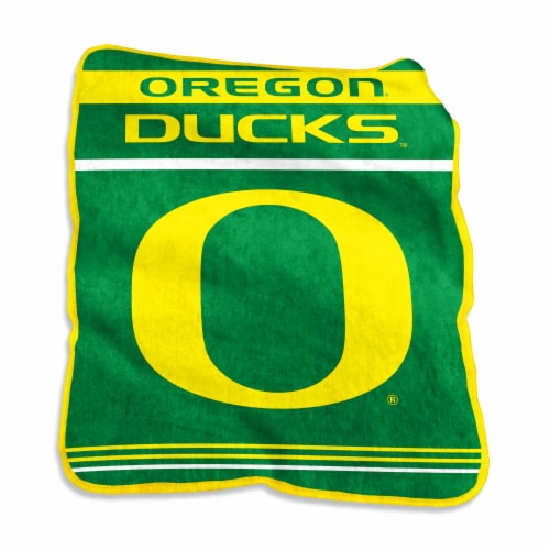Oregon Ducks Raschel Throw Blanket Perspective: front