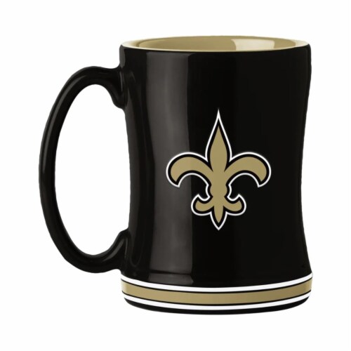 Classic Impressions New Orleans Saints Ceramic Relief Coffee Mug Perspective: front