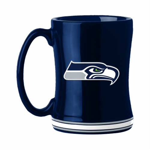 Classic Impressions Sea NFL Ceramic Relief Mug Perspective: front