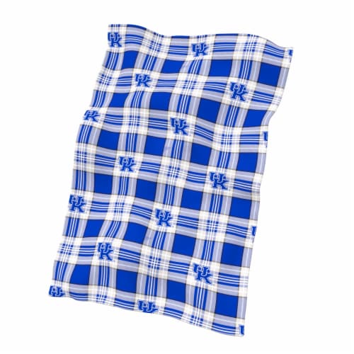 University of Kentucky Wildcats Plaid Classic Fleece Blanket Perspective: front