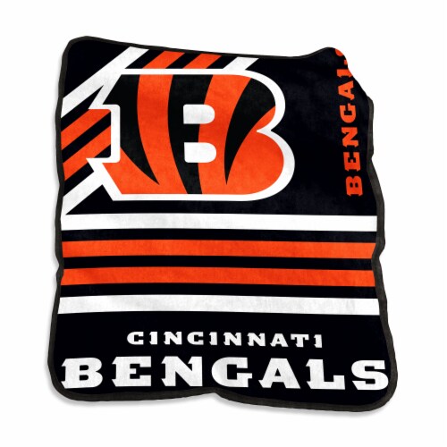 Cincinnati Bengals Raschel Throw Blanket Perspective: front