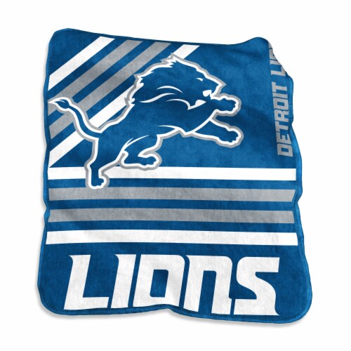 Detroit Lions Raschel Throw Blanket Perspective: front