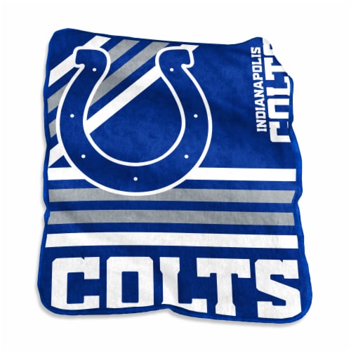 Indianapolis Colts Raschel Throw Blanket Perspective: front