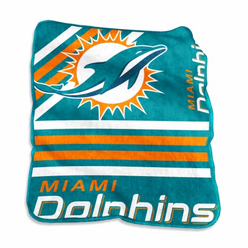 Miami Dolphins Raschel Throw Blanket Perspective: front