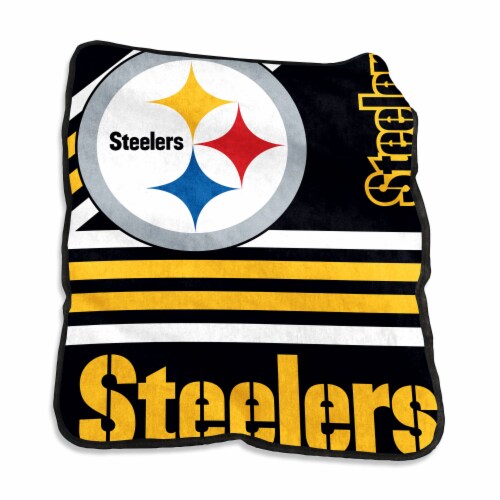 Pittsburgh Steelers Raschel Throw Blanket Perspective: front