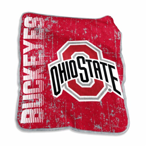 Logo Brands Ohio State Raschel Thow Blanket Perspective: front