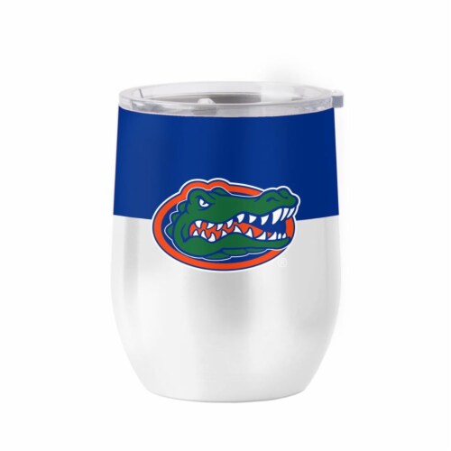 Logo Brands NCAA Florida Gators SlimCan Coolie - Bloque De Color De 12 Onzas, Acero Inoxidable, Aislamiento De Doble Pared, Borde Extraíble Para Uso En Vaso De Cóctel