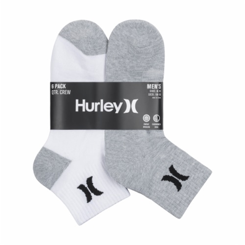 Hurley Mens Quarter Crew Socks Perspective: front