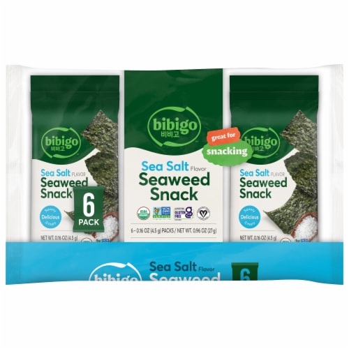 Bibigo™ Crispy Sea Salt Flavored Seaweed Snacks Perspective: front