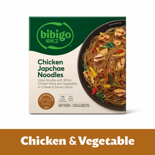 Bibigo Chicken & Vegetable Japchae Noodles Perspective: front