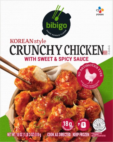 CJ Bibigo Korean-Style Sweet & Spicy Crunchy Chicken Perspective: front